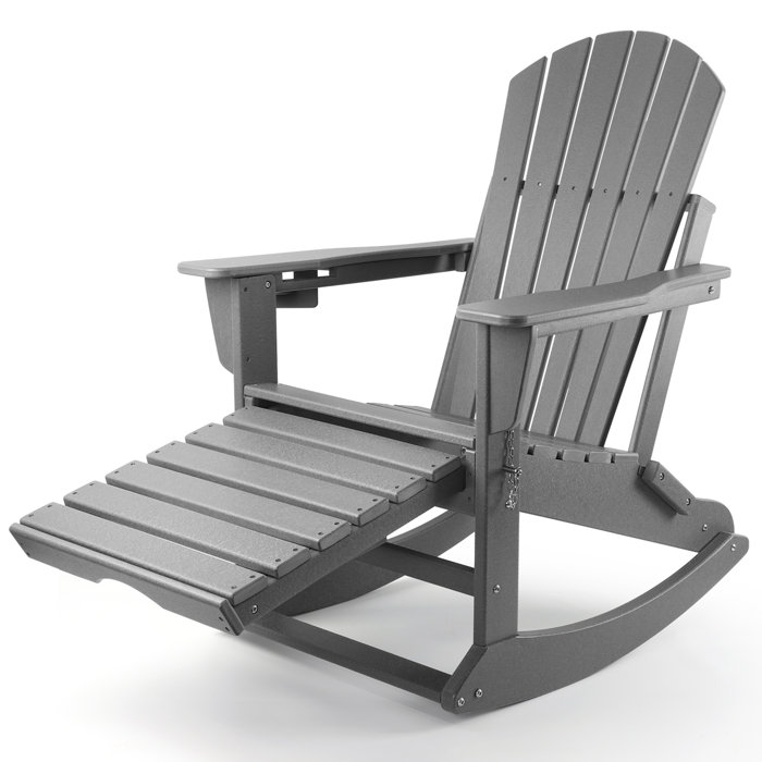 OLYMSOLD Plastic/Resin Folding and Rocking Adirondack Chair with